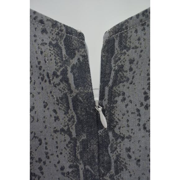 Judith March Gray Animal Print Sleeveless Belted Denim Sheath Dress Womens M - Picture 5 of 10